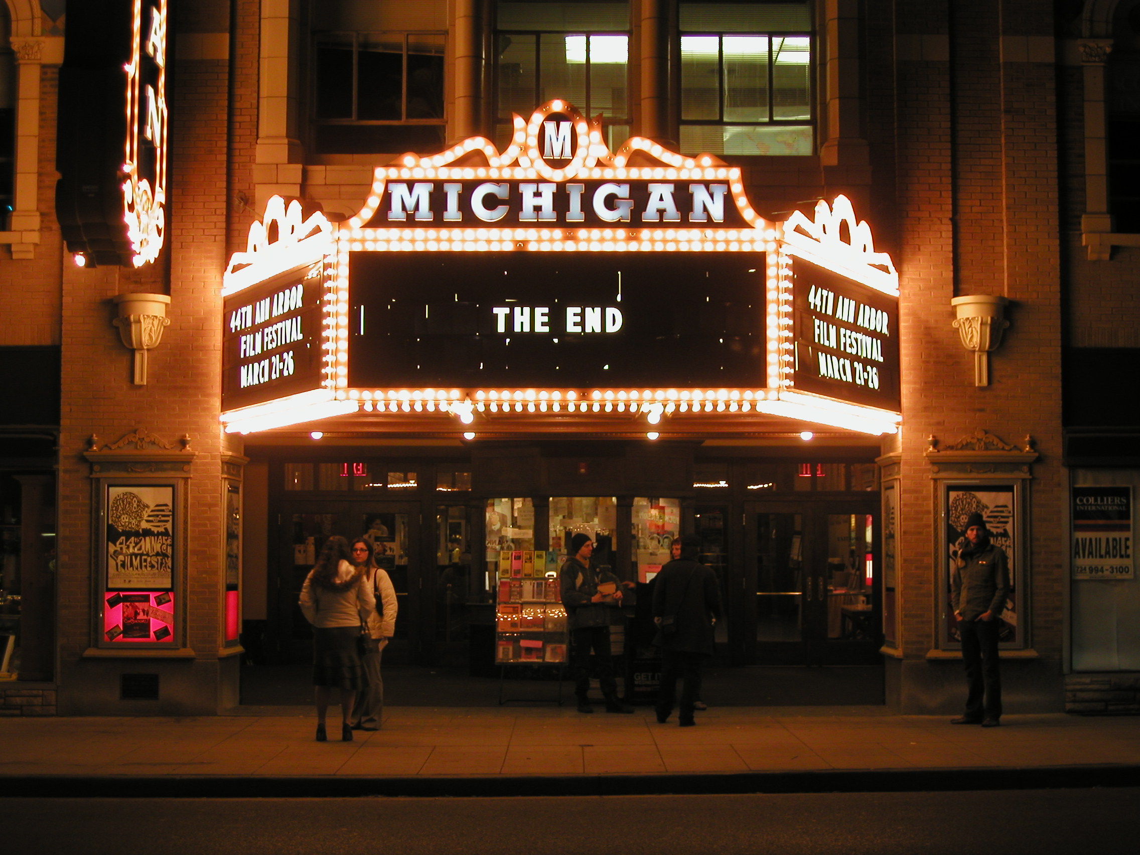 Michigan Theater marquee the end